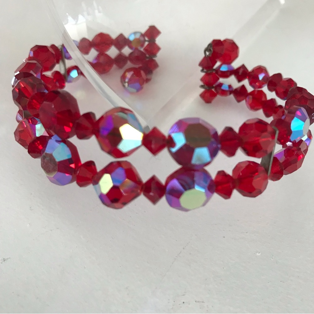 Aurora Borealis Spring Wire Crystal Bracelet